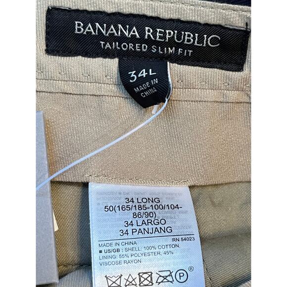 NWT Banana Republic Men's Size 34L Blue Italian Twill Suit Pants - Picture 2 of 8